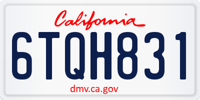 CA license plate 6TQH831