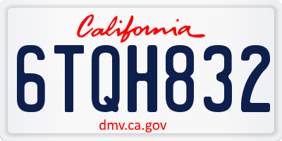 CA license plate 6TQH832