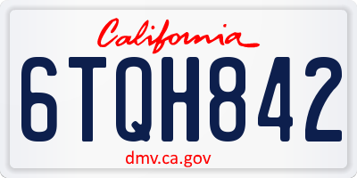 CA license plate 6TQH842