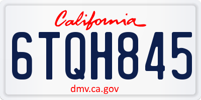 CA license plate 6TQH845