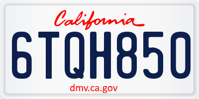 CA license plate 6TQH850