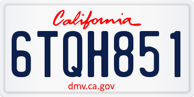 CA license plate 6TQH851