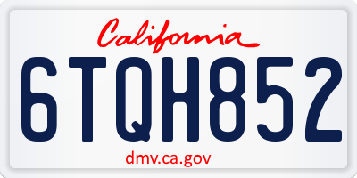 CA license plate 6TQH852