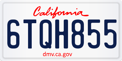 CA license plate 6TQH855