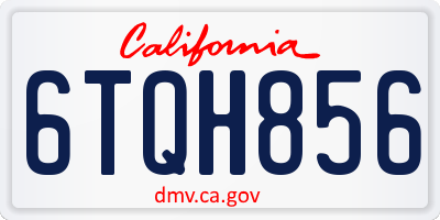 CA license plate 6TQH856