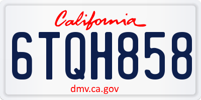 CA license plate 6TQH858