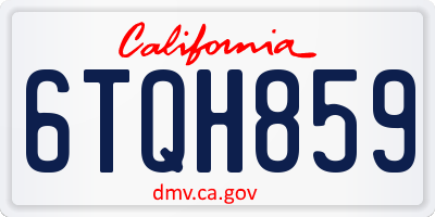 CA license plate 6TQH859