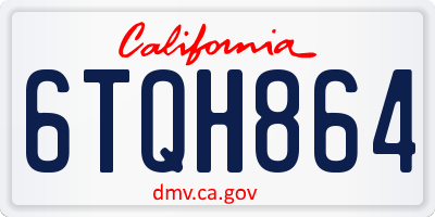 CA license plate 6TQH864