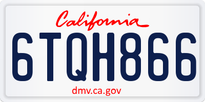 CA license plate 6TQH866