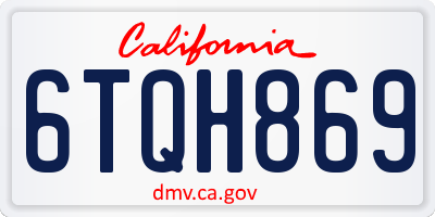 CA license plate 6TQH869