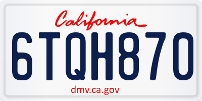 CA license plate 6TQH870