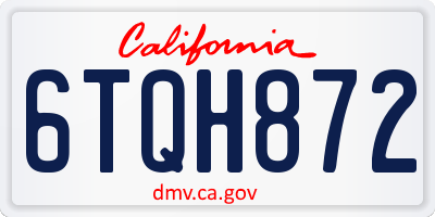 CA license plate 6TQH872
