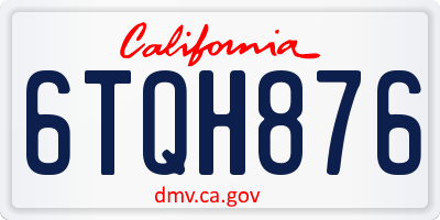CA license plate 6TQH876