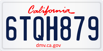CA license plate 6TQH879