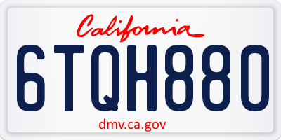 CA license plate 6TQH880
