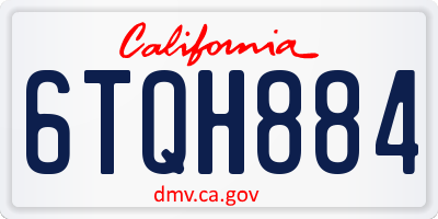 CA license plate 6TQH884