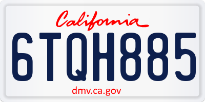 CA license plate 6TQH885