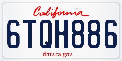 CA license plate 6TQH886