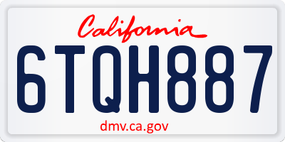 CA license plate 6TQH887