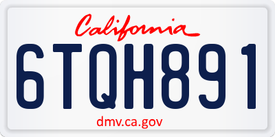 CA license plate 6TQH891