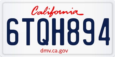 CA license plate 6TQH894