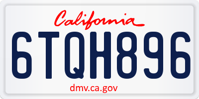 CA license plate 6TQH896