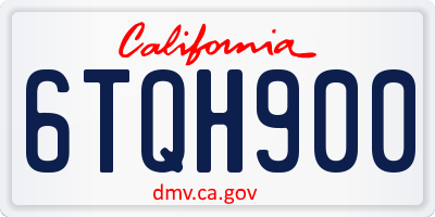 CA license plate 6TQH900