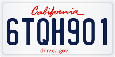 CA license plate 6TQH901