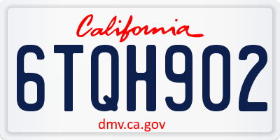 CA license plate 6TQH902
