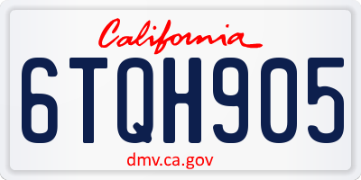 CA license plate 6TQH905