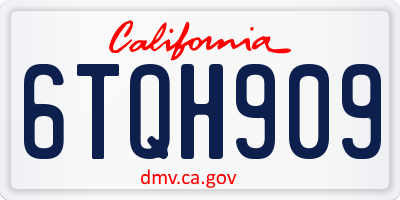 CA license plate 6TQH909