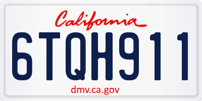 CA license plate 6TQH911