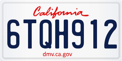 CA license plate 6TQH912