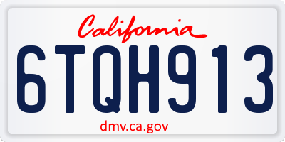 CA license plate 6TQH913