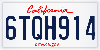 CA license plate 6TQH914