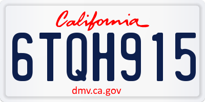 CA license plate 6TQH915