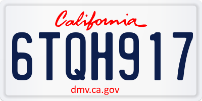 CA license plate 6TQH917