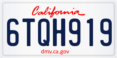 CA license plate 6TQH919