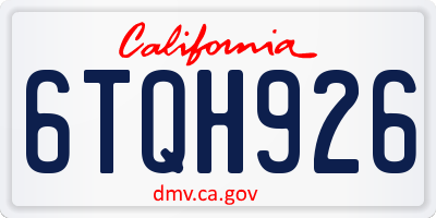 CA license plate 6TQH926