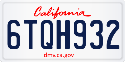 CA license plate 6TQH932