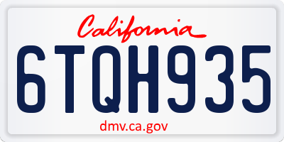 CA license plate 6TQH935