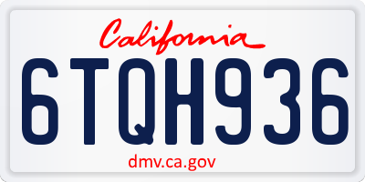 CA license plate 6TQH936