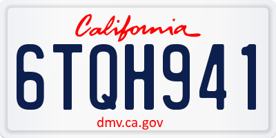 CA license plate 6TQH941