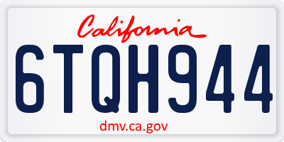CA license plate 6TQH944