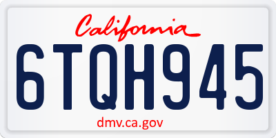 CA license plate 6TQH945