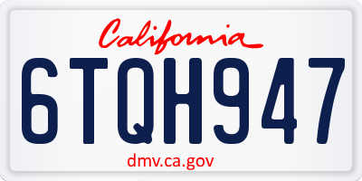 CA license plate 6TQH947