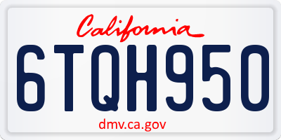 CA license plate 6TQH950
