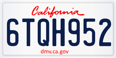 CA license plate 6TQH952