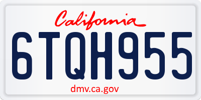 CA license plate 6TQH955