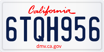 CA license plate 6TQH956